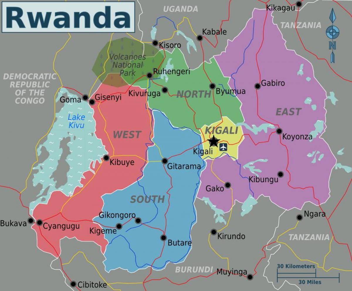 mappa di kigali, Ruanda