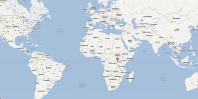 Mappa del Ruanda nel mondo
