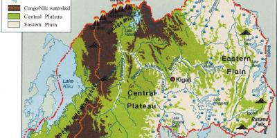 Mappa geografica del Ruanda