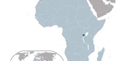 Ruanda posizione sulla mappa del mondo